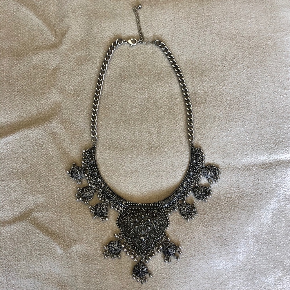 Silver Statement Piece Necklace - image 3